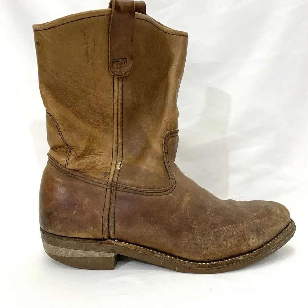 Red Wing Pecos Nailseat 1155 Brown Vintage Pull on Roper Work BOOTS 12 D USA
